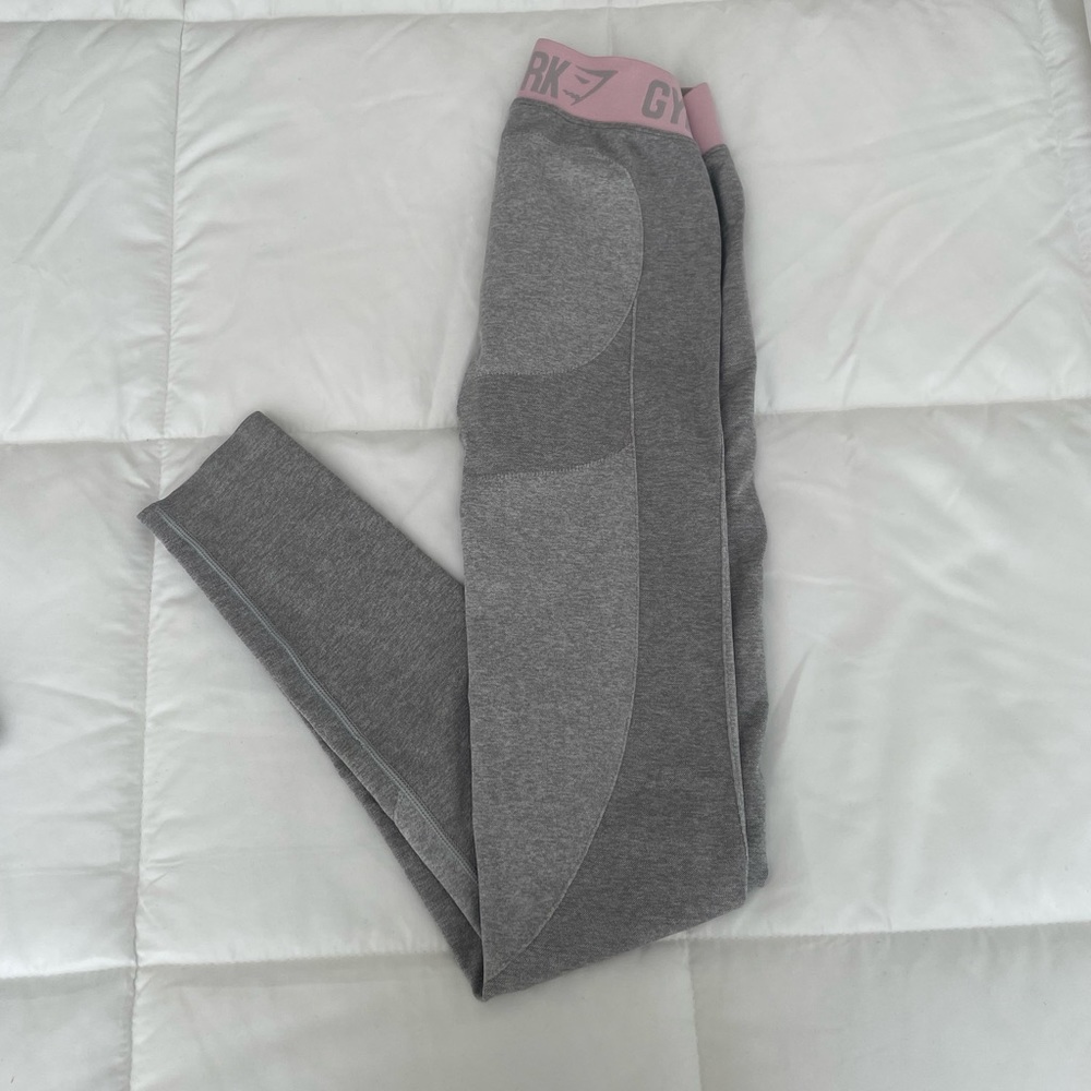 GYMSHARK LOW RISE FLEX LEGGINGS IN PINK MARL